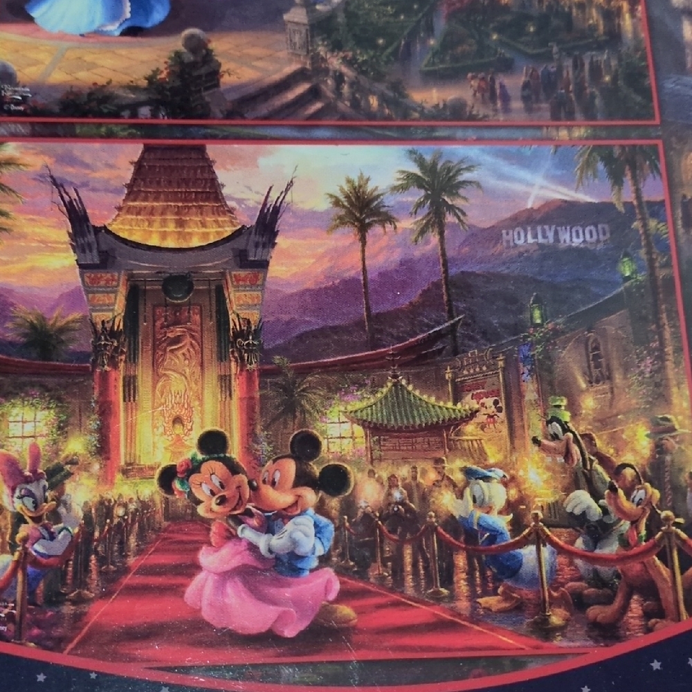Disney Thomas Kinkade Studios 4-Pack Puzzle Set - Blue, Purple, Pink, Green - Picture 6 of 13